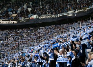 16.100 Duisburger Fans sind mit ihrem MSV zum Viertliga-Gastspiel in den Gladbacher Borussia-Park gereist.