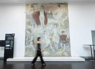Das Wandgemälde «Lebensfreude» entstand 1956 und wurde 1979 überstrichen.