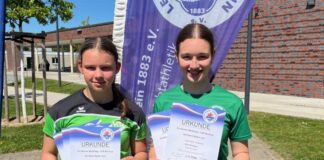 Die beiden jungen Werferinnen waren in Leichlingen erfolgreich. Foto: TuS 08 Lintorf