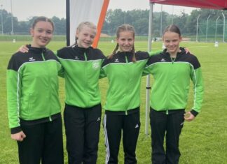Die vier Athletinnen des TuS 08 Lintorf. Foto: Verein