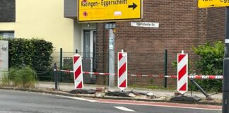 Schäden am Verkehrsweg in Hösel, Bild BU Ratingen