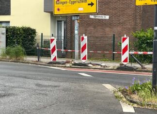 Schäden am Verkehrsweg in Hösel, Bild BU Ratingen