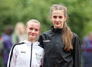 Marie Hensel und Matilda Leowald überzeugten beim Blockwettkampf. Foto: Dirk Gantenberg