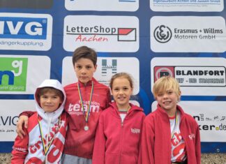 Haben Medaillen ergattert: Paul Schneider, Felipe Maurice Kunkel, Mayla Suzann Nepicks und Paul Maximilian Alms. Foto: TTR 08