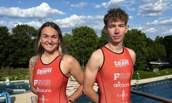 Joana Wollf und Leon Vollstedt gehen für das Ratinger Triathlon-Team auf die Strecke. Foto: TTR 08