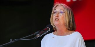 Anja Weber, DGB-Chefin, mahnt ein Tariftreuegesetz an.