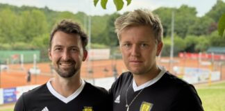 Das NBV-Vorstandsduo wurde einstimmig wiedergewählt: Tom Schönenberg als 1. Vorsitzender (links) und Nick Franke als 2. Vorsitzender (rechts). Foto: NBV/privat