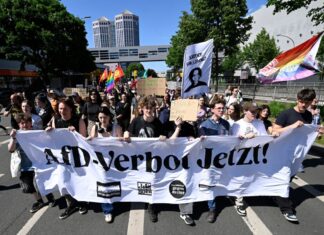 Es waren mehrere Hundert, aber deutlich weniger als erwartet: Viele Menschen haben in Essen für ein AfD-Verbot demonstriert.