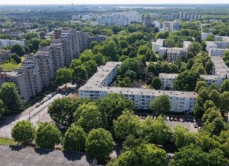 Blick auf Ratingen West , Luftbild: Nestocom