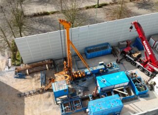 Bohren nach Erdwärme - hier die Arbeiten in Krefeld.