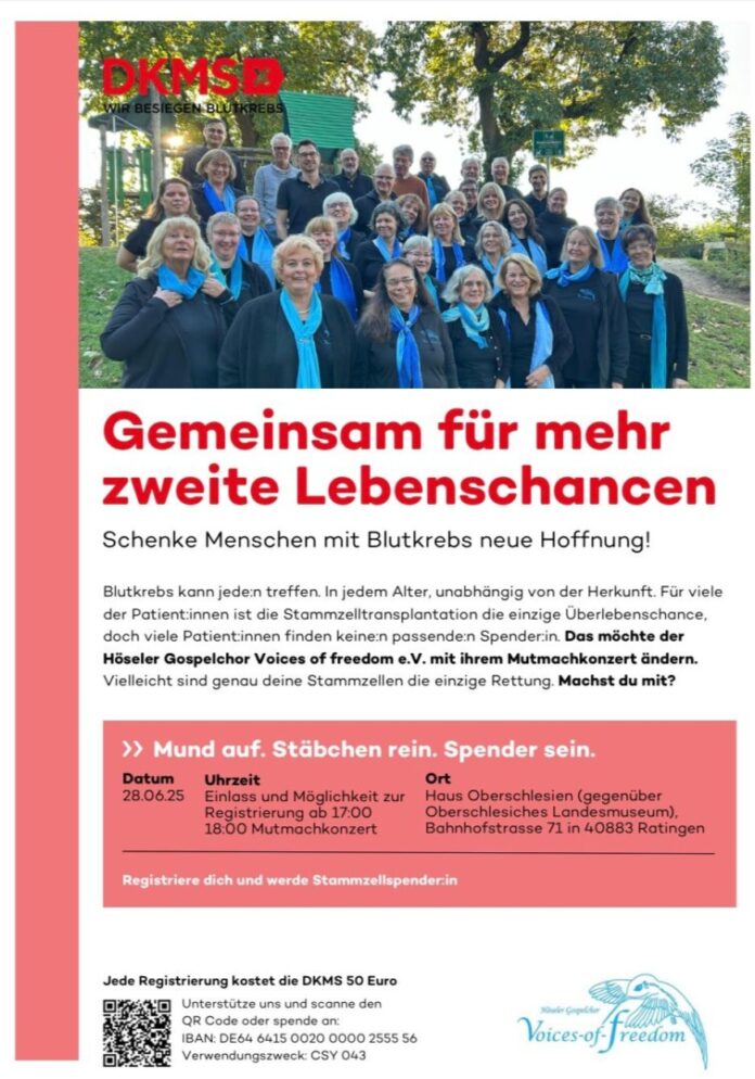 Flyer vom Konzert, Voices of Freedom Ratingen