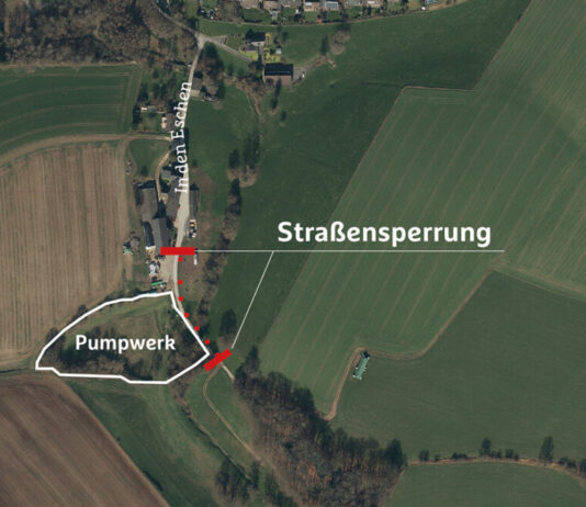 Die genaue Lage der Sperrung ist in der Karte eingezeichnet. Quelle: BRW