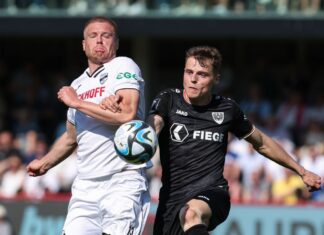 Lars Lokotsch (l.) wechselt vom SC Verl zu Preußen Münster.