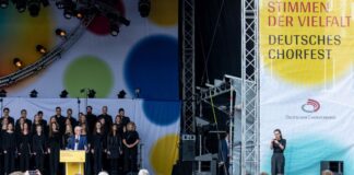 Das nächste Deutsche Chorfest findet 2029 in Dortmund statt - hier ein Bild von der diesjährigen Eröffnung in Nürnberg.