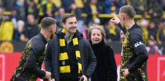BVB-Fan Timo Boll im Stadion seines Lieblingsvereins. 