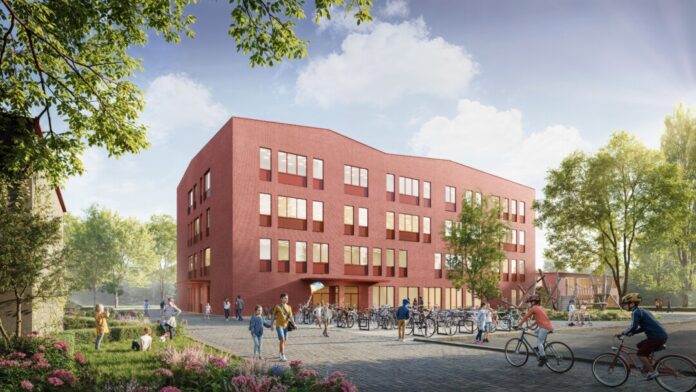 So wird die neue Heinrich-Schmitz-Schule aussehen. Visualisierung: sehw Architektur