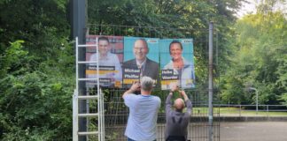 Auch in Ratingen West wurde fleißig plakatiert, Foto: Alexander Heinz