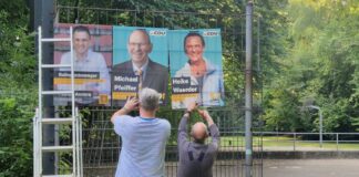 Auch in Ratingen West hat die CDU Plakate aufgehängt. Foto: Alexander Heinz