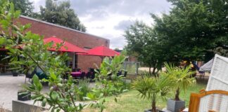 Auf der Wiese neben dem MGT findet das Picknick statt. Foto: Stadt Ratingen