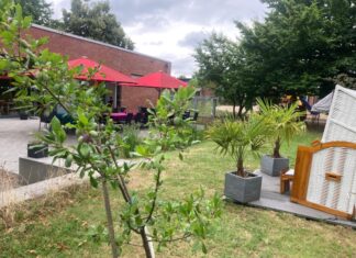 Auf der Wiese neben dem MGT findet das Picknick statt. Foto: Stadt Ratingen