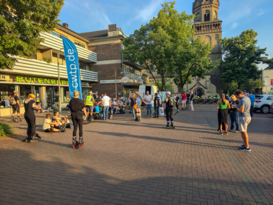 Kurzes Verschnaufen in Lintorf auf dem Markt, Bild: Alexander Heinz