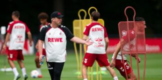 Lukas Kwasniok leitete seine erste Einheit als Trainer beim 1. FC Köln.