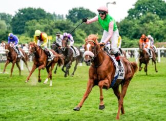 Will beim Galopp-Derby wieder ganz vorn sein: Andrasch Starke (vorne)  