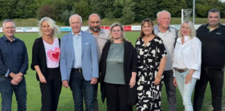 Die Aktiven des Vorstandes: Dirk Effey (Finanzen Jugend); Michaela Massenberg (2. Vorsitzende); Michael Massenberg (1. Vorsitzender); Hakan Capar (2. Geschäftsführer); Anja Metzger (Beisitzerin) Elke Tesic (1. Geschäftsführerin); Branko Tesic (Jugendleiter); Jadwiga Walus (Beisitzerin) und Marcel Weuster (stellv. Jugendleiter). Foto: FCW
