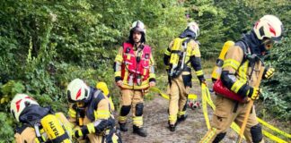 Die Einsatzkräfte der Wülfrather Feuerwehr bei der Übung.- Foto: FW Wülfrath