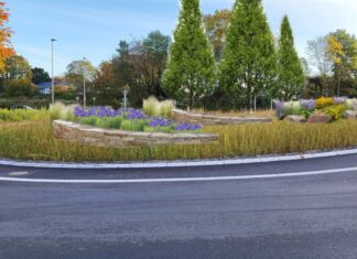 So soll der Kreisverkehr am Kahlenbergsweg einmal aussehen. Visualisierung: Stadt Ratingen