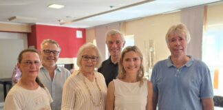 Heike Waerder, Thomas Angst, Heidi Brebeck, Klaus Pesch, Bettina Warnecke und Roland Siebeck im Haus der Gastlichkeit, Bild:Alexander Heinz