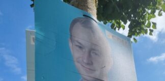 Wahlplakat der CDU auf dem der QR Code zur Nutzung der digitalen Karte aufgebracht wurde, Bild: Robin Langer
