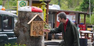 Auch die Rollende Waldschule mit ihrem Obmann für den Lernort Natur, Dominik Börskens, ist am Sonntag beim Bienenzuchtverein, Bild: Alexander Heinz