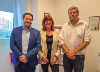 Pat Faßbender-Kress, Rosa Maria Kaleja und Christian Wiglow von der SPD Ratingen, Bild: Alexander Heinz