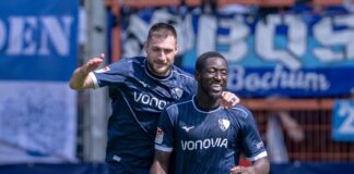 Ibrahima Sissoko darf sich für das 1:0 gegen Elversberg gratulieren lassen.