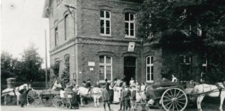Bürgermeisterei Eckamp, Lebensmittelverteilungsstelle im Ersten Weltkrieg (1914-1918). Foto: Stadtarchiv Ratingen