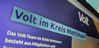 Volt ist inzwischen auch im Kreis Mettmann, darunter in Velbert, aktiv. Foto: Volkmann