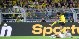 Brachte den BVB mit einem fulminanten Schuss in Führung: Karim Adeyemi.