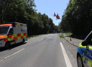 Ein Rettungshubschrauber war im Einsatz. Symbolfoto: Polizei