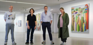 Die vier Künstler der Ausstellung „Remix“ im Museum Ratingen (v.l.n.r.): Johannes Bendzulla, Thyra Schmidt, Lorenzo Pompa und Vera Lossau. Foto: Achim Blazy/Stadt Ratingen