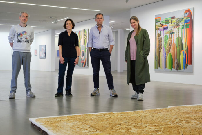 Die vier Künstler der Ausstellung „Remix“ im Museum Ratingen (v.l.n.r.): Johannes Bendzulla, Thyra Schmidt, Lorenzo Pompa und Vera Lossau. Foto: Achim Blazy/Stadt Ratingen