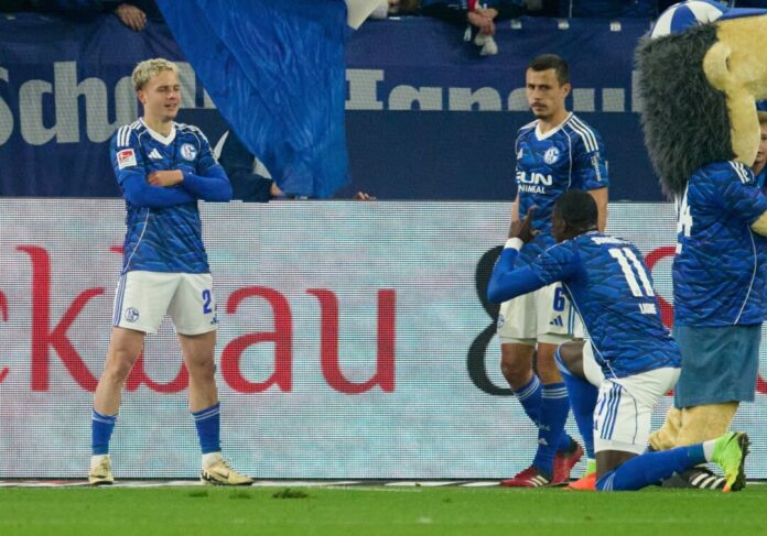 Finn Porath (l.) jubelt über sein Tor für Schalke. (Archivbild)