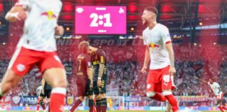 Ernüchterung bei den Kölnern nach dem 1:3 in der Nachspielzeit der ersten Hälfte.