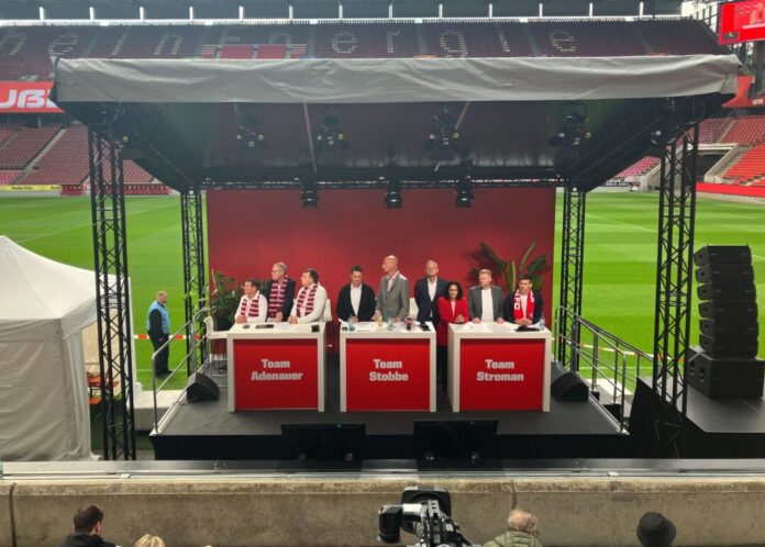Die drei Kandidatenteams für den neuen Vorstand beim 1. FC Köln. 