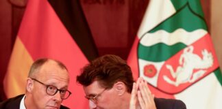 Bundeskanzler Merz bei seinem NRW-Antrittsbesuch in Münster.