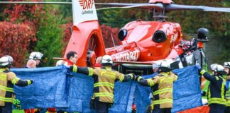 Der Transport der lebensgefährlich verletzten war nur durch einen Rettungshubschrauber möglich. 