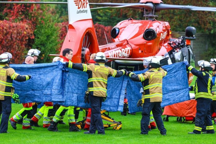 Der Transport der lebensgefährlich verletzten war nur durch einen Rettungshubschrauber möglich. 