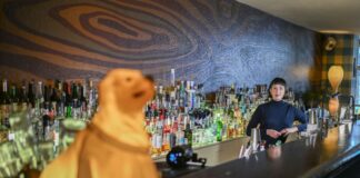 Die Bar «Green Door» mit langem Holztresen beschreibt sich selbst als American Bar und befindet sich in Berlin in der Winterfeldtstraße in Schöneberg.