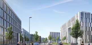 Im zweiten Bauabschnitt der Airport City lassen sich vielfältige Ideen realisieren. (Visualisierung: moka-studio)