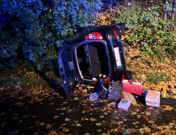 Verunfallt: Ein Hyundai am Südring